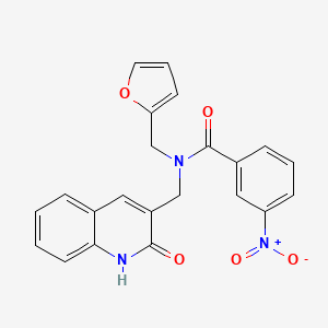 N-(furan-2-ylmethyl)-N-((2-hydroxyquinolin-3-yl)methyl)-3-nitrobenzamide