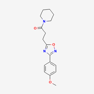 3-(3-(4-methoxyphenyl)-1,2,4-oxadiazol-5-yl)-1-(piperidin-1-yl)propan-1-one