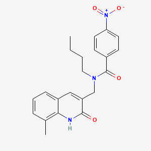 N-butyl-N-((2-hydroxy-8-methylquinolin-3-yl)methyl)-4-nitrobenzamide