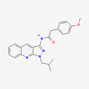 molecular formula C23H24N4O2 B7707075 N-(1-isobutyl-1H-pyrazolo[3,4-b]quinolin-3-yl)-2-(4-methoxyphenyl)acetamide 