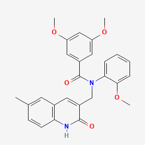 N-((2-hydroxy-6-methylquinolin-3-yl)methyl)-3,5-dimethoxy-N-(2-methoxyphenyl)benzamide