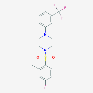 1-((4-Fluoro-2-methylphenyl)sulfonyl)-4-(3-(trifluoromethyl)phenyl)piperazine