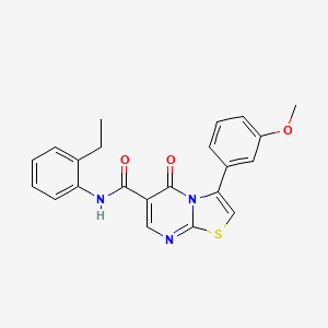 molecular formula C22H19N3O3S B7707118 3-(3-methoxyphenyl)-N-(2-methylphenyl)-5-oxo-5H-[1,3]thiazolo[3,2-a]pyrimidine-6-carboxamide 