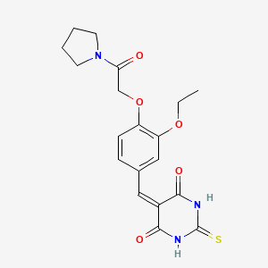 5-(3-Ethoxy-4-(2-oxo-2-(pyrrolidin-1-yl)ethoxy)benzylidene)-2-thioxodihydropyrimidine-4,6(1H,5H)-dione