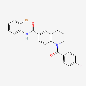 molecular formula C23H18BrFN2O2 B7707148 1-(4-fluorobenzoyl)-N-[(4-methylphenyl)methyl]-1,2,3,4-tetrahydroquinoline-6-carboxamide 