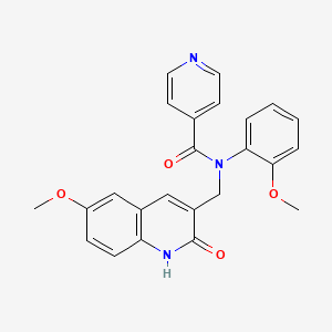 N-((2-hydroxy-6-methoxyquinolin-3-yl)methyl)-N-(2-methoxyphenyl)isonicotinamide