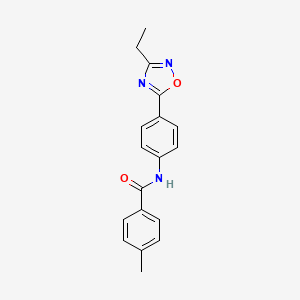 molecular formula C18H17N3O2 B7707179 N-(4-(3-ethyl-1,2,4-oxadiazol-5-yl)phenyl)-4-methylbenzamide 