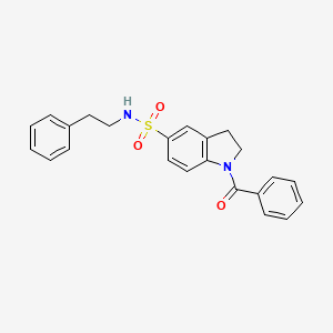 1-BENZOYL-N-(2-PHENYLETHYL)-2,3-DIHYDRO-1H-INDOLE-5-SULFONAMIDE