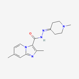 2,7-dimethyl-N'-(1-methylpiperidin-4-ylidene)imidazo[1,2-a]pyridine-3-carbohydrazide