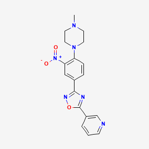 molecular formula C18H18N6O3 B7707273 3-(4-(4-methylpiperazin-1-yl)-3-nitrophenyl)-5-(pyridin-3-yl)-1,2,4-oxadiazole 