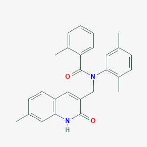 N-(2,5-dimethylphenyl)-N-((2-hydroxy-7-methylquinolin-3-yl)methyl)-2-methylbenzamide