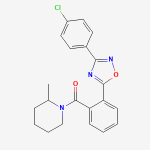 molecular formula C21H20ClN3O2 B7707323 (2-(3-(4-chlorophenyl)-1,2,4-oxadiazol-5-yl)phenyl)(2-methylpiperidin-1-yl)methanone 