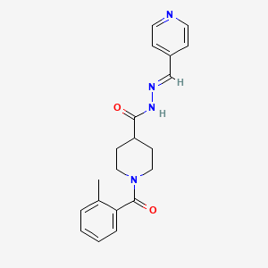 molecular formula C20H22N4O2 B7707713 1-[(2-methylphenyl)carbonyl]-N'-[(E)-pyridin-4-ylmethylidene]piperidine-4-carbohydrazide 