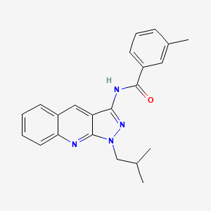 molecular formula C22H22N4O B7707788 N-(1-isobutyl-1H-pyrazolo[3,4-b]quinolin-3-yl)-3-methylbenzamide 