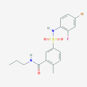 molecular formula C17H18BrFN2O3S B7707828 5-[(4-bromo-2-fluorophenyl)sulfamoyl]-2-methyl-N-propylbenzamide 