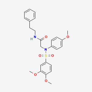 molecular formula C25H28N2O6S B7707954 2-(3,4-dimethoxy-N-(4-methoxyphenyl)phenylsulfonamido)-N-phenethylacetamide 