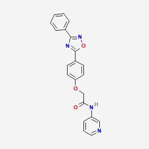 molecular formula C21H16N4O3 B7707969 2-[4-(3-Phenyl-1,2,4-oxadiazol-5-YL)phenoxy]-N-(pyridin-3-YL)acetamide 