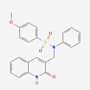 molecular formula C23H20N2O4S B7708014 N-((2-hydroxyquinolin-3-yl)methyl)-4-methoxy-N-phenylbenzenesulfonamide 