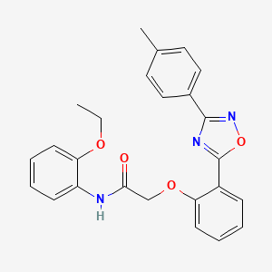 molecular formula C25H23N3O4 B7708036 N-(2-ethoxyphenyl)-2-{2-[3-(4-methylphenyl)-1,2,4-oxadiazol-5-yl]phenoxy}acetamide 