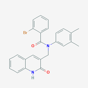 molecular formula C25H21BrN2O2 B7708049 2-bromo-N-(3,4-dimethylphenyl)-N-((2-hydroxyquinolin-3-yl)methyl)benzamide 