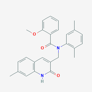 N-(2,5-dimethylphenyl)-N-((2-hydroxy-7-methylquinolin-3-yl)methyl)-2-methoxybenzamide