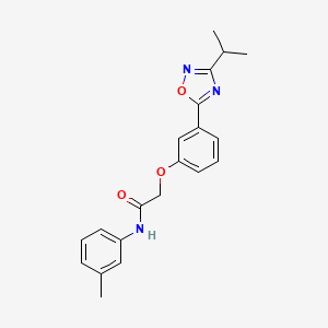 molecular formula C20H21N3O3 B7708084 N-(3-Methylphenyl)-2-{3-[3-(propan-2-YL)-1,2,4-oxadiazol-5-YL]phenoxy}acetamide 