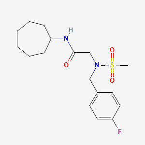 N-cycloheptyl-N~2~-(4-fluorobenzyl)-N~2~-(methylsulfonyl)glycinamide