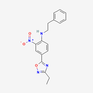 4-(3-ethyl-1,2,4-oxadiazol-5-yl)-2-nitro-N-(2-phenylethyl)aniline