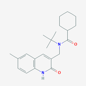 molecular formula C22H30N2O2 B7708142 N-(tert-butyl)-N-((2-hydroxy-6-methylquinolin-3-yl)methyl)cyclohexanecarboxamide 