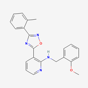 molecular formula C22H20N4O2 B7708145 N-[(2-methoxyphenyl)methyl]-3-[3-(2-methylphenyl)-1,2,4-oxadiazol-5-yl]pyridin-2-amine 