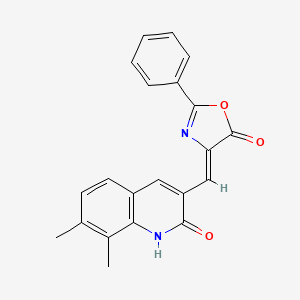 molecular formula C21H16N2O3 B7708158 (4Z)-4-[(7,8-dimethyl-2-oxo-1H-quinolin-3-yl)methylidene]-2-phenyl-1,3-oxazol-5-one 