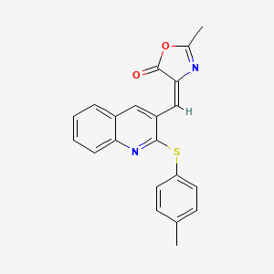 (4E)-2-Methyl-4-({2-[(4-methylphenyl)sulfanyl]quinolin-3-YL}methylidene)-4,5-dihydro-1,3-oxazol-5-one