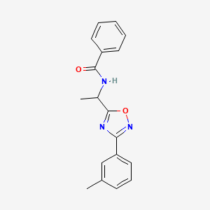 molecular formula C18H17N3O2 B7708178 N-[1-[3-(3-methylphenyl)-1,2,4-oxadiazol-5-yl]ethyl]benzamide 