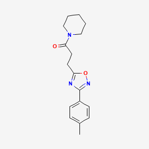 molecular formula C17H21N3O2 B7708180 1-(piperidin-1-yl)-3-(3-(p-tolyl)-1,2,4-oxadiazol-5-yl)propan-1-one 