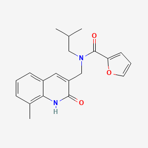 molecular formula C20H22N2O3 B7708268 N-[(8-methyl-2-oxo-1H-quinolin-3-yl)methyl]-N-(2-methylpropyl)furan-2-carboxamide 