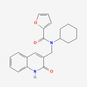 N-cyclohexyl-N-((2-hydroxyquinolin-3-yl)methyl)furan-2-carboxamide