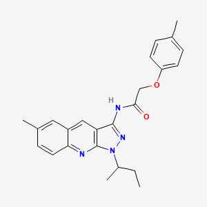 molecular formula C24H26N4O2 B7708320 N-(1-(sec-butyl)-6-methyl-1H-pyrazolo[3,4-b]quinolin-3-yl)-2-(p-tolyloxy)acetamide 