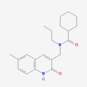 molecular formula C21H28N2O2 B7708321 N-((2-hydroxy-6-methylquinolin-3-yl)methyl)-N-propylcyclohexanecarboxamide 