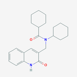 molecular formula C23H30N2O2 B7708324 N-cyclohexyl-N-((2-hydroxyquinolin-3-yl)methyl)cyclohexanecarboxamide 