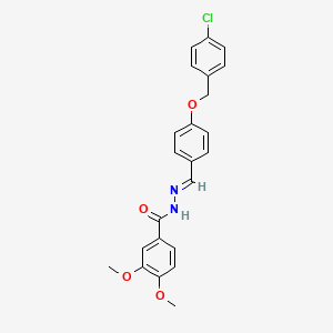 N'-((E)-{4-[(4-chlorobenzyl)oxy]phenyl}methylidene)-3,4-dimethoxybenzohydrazide