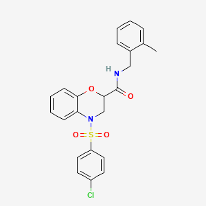 4-(4-chlorophenyl)sulfonyl-N-[(2-methylphenyl)methyl]-2,3-dihydro-1,4-benzoxazine-2-carboxamide