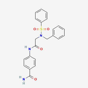 4-{[N-benzyl-N-(phenylsulfonyl)glycyl]amino}benzamide