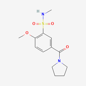 2-methoxy-N-methyl-5-(pyrrolidin-1-ylcarbonyl)benzenesulfonamide