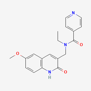 N-ethyl-N-((2-hydroxy-6-methoxyquinolin-3-yl)methyl)isonicotinamide