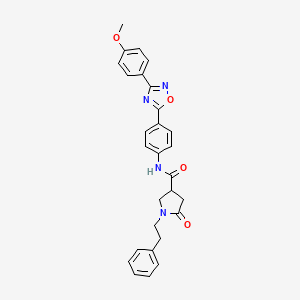 N-{4-[3-(4-methoxyphenyl)-1,2,4-oxadiazol-5-yl]phenyl}-5-oxo-1-(2-phenylethyl)pyrrolidine-3-carboxamide