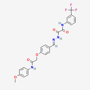 (E)-2-(2-(4-(2-((4-methoxyphenyl)amino)-2-oxoethoxy)benzylidene)hydrazinyl)-2-oxo-N-(3-(trifluoromethyl)phenyl)acetamide