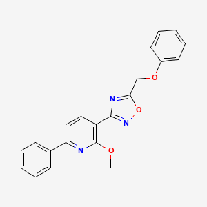 molecular formula C21H17N3O3 B7708652 3-(2-methoxy-6-phenylpyridin-3-yl)-5-(phenoxymethyl)-1,2,4-oxadiazole 