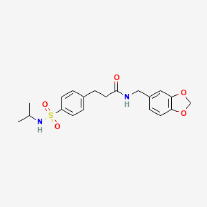 N-(benzo[d][1,3]dioxol-5-ylmethyl)-3-(4-(N-isopropylsulfamoyl)phenyl)propanamide