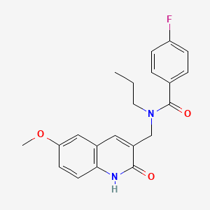 4-fluoro-N-((2-hydroxy-6-methoxyquinolin-3-yl)methyl)-N-propylbenzamide