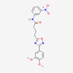 molecular formula C20H20N4O6 B7708702 4-[3-(3,4-dimethoxyphenyl)-1,2,4-oxadiazol-5-yl]-N-(3-nitrophenyl)butanamide 